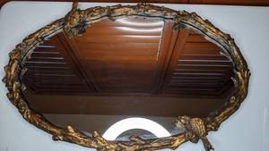 lot 27 image: Elegant Wall Mirror with Woodsy Frame