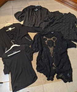 lot 156 image: Lot of Womens Black Tops Niche, INC, Chicos, IE Collection