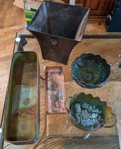 lot 184 image: Beautiful Set of (5) Vintage Copper Planters
