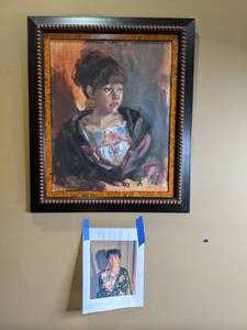 lot 301 image: One of a kind Hand Painted Framed Portrait