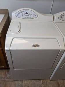 lot 9 image: Maytag 27 Front-Load Washer with 3.34 Cu. Ft. Capacity, 4 Cycles, and LED Touch Pad Controls Bisque