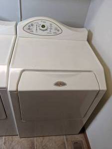lot 10 image: Maytag 27 Gas Dryer with Electronic Touch-Pad Controls & EQ Plus Sound Package Bisque