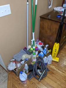 lot 339 image: Household Cleaning Supplies, Mops and Vaccuum