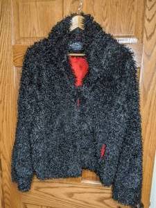 lot 315 image: Black Montanaco Shaggy Faux Fur Jacket