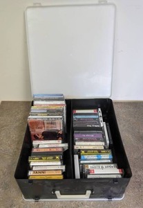 lot 166 image: Mixed Lot of CDs & Cassettes with Black & White Case Yanni, Lorrie Morgan, Patsy Kline, & More