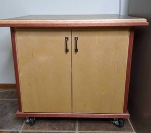 lot 168 image: Vintage Two Toned Solid Wood TV Cabinet