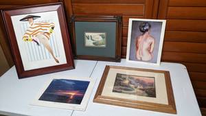 lot 90 image: Lot of (5) Stunning Artist Prints Kincade, Walker, Bona, and More