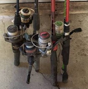 Open Faced Reels with Fishing Poles