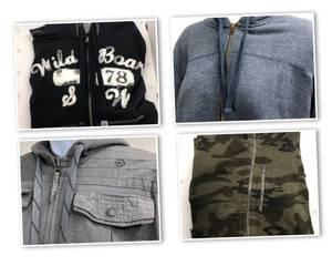lot 37 image: Zip Up Hoodie Collection (L) Slade Wilder Express Ruff Hewen American Rag