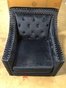 lot 24 image: Teagan Navy Accent Chair see pictures