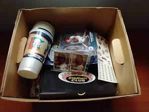 Box Full of Random Baseball Items