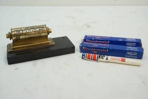 Vintage Ink pens, desk calendar