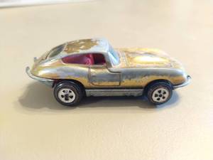 lot 10 image: Johnny Lightning Vintage Toy Car with Redline Tires- Custom XKE