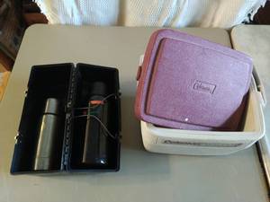 lot 351 image: Cooler, Lunchbox, & Two Thermoses