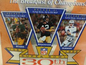 lot 516 image: 30th Anniversary Super Bowl Wheaties Box