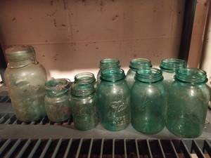 lot 24 image: Collection Of Blue Ball Jars
