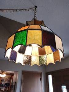 lot 70 image: Stained Glass Hanging Light