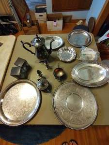 lot 90 image: Collection of Silverplate Items