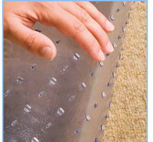 lot 40 image: ES Robbins Chair Mat for High Pile Carpet,45x53with Lip, Clear the retail price in Costco is$59.99