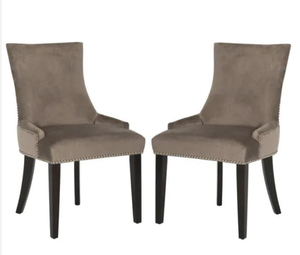 lot 5 image: Lester Mushroom Cotton Dining Chair (Set of 2) the retail price $343.28