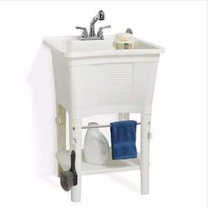 lot 16 image: All-in-One 24in.x24in.20Gal. Freestanding Laundry Tub in WhitE