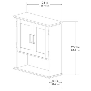 lot 17 image: Shaker Style 23 in. W Wall Cabinet with Open Shelf in White