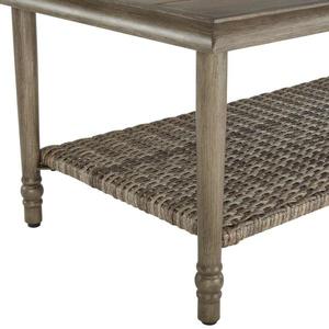 lot 21 image: Windsor Brown Metal Outdoor Patio Coffee Table the retail price in Home Depot is $199