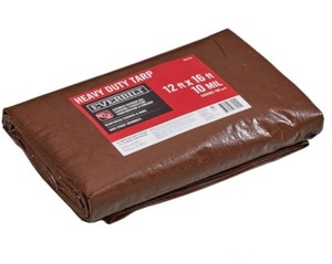 lot 54 image: 12 ft. x 16 ft. BrownSilver Heavy Duty Tarp