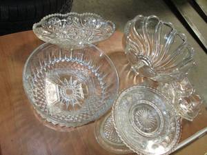 Lit of Crystal servingware. Candy d...