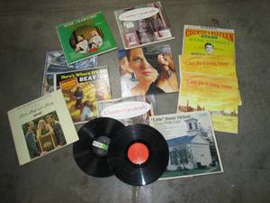 Stack of Vintage Record Albums feat...