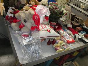 Table full of Christmas Holiday dec...