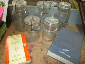 Vintage Canning or storage jars wit...