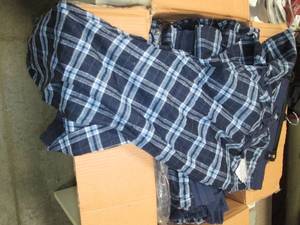 Case of BlueWhite plaid flannel co...