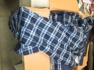 Case of BlueWhite plaid flannel co...
