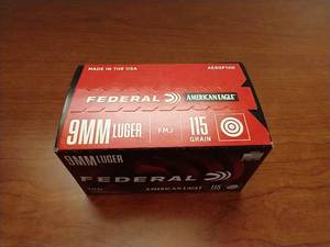 100 Rounds 9mm FMJ Ammunition