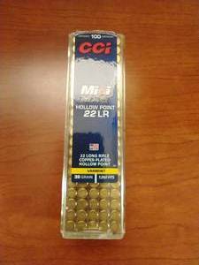 100 Rounds .22 Hollow Point Hunting Ammunition