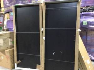 lot 25 image: 36 in. x 80 in. Flush Right-Hand Inswing Jet Black Painted Steel Prehung Front Exterior Door No Brickmold by Masonite (lot of 2)