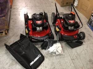lot 31 image: Lot of 2 21 in. 160cc GCV Series Honda Engine 3-in-1 Gas Walk Behind Push Lawn Mower with High Rear Wheels by Troy-Bilt