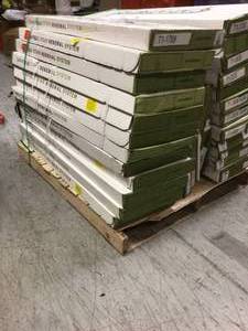 lot 1 image: Mixed Pallet of Height Vinyl Overlay to Cover Stairs 1 in. Thick by Cap A Tread (27 boxes) see pictures