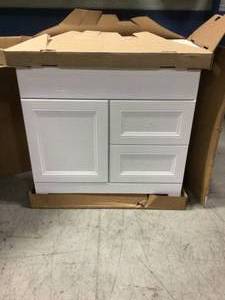 lot 4 image: Sedgewood 36-12 in. Configurable Bath Vanity in White with Solid Surface Top in Arctic with White Sink