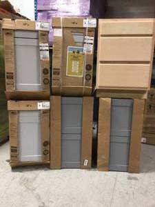 lot 5 image: Assorted pallet of Cabinets (various sizes and colors) see all pictures
