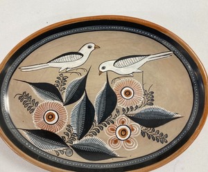 Three Oval Handmade Plates from  Mexico