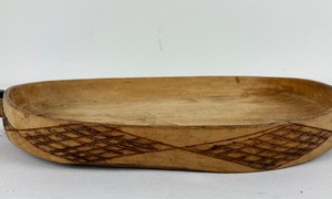 Two Vintage Mexican Wood Trays
