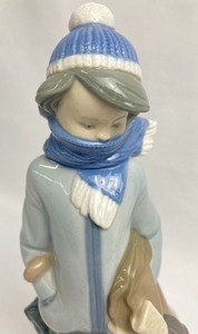 Two Lladro Porcelain Figurines - Boys & Their Dogs - #5220 Winter and #6556 Safe and Sound