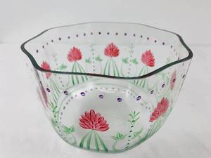 Orrefors Handpainted Glass Bowl - Sweden