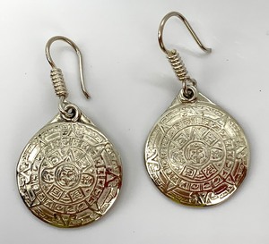 Sterling Silver Aztec Sun Jewelry - Ring, Earrings, Two Pendants
