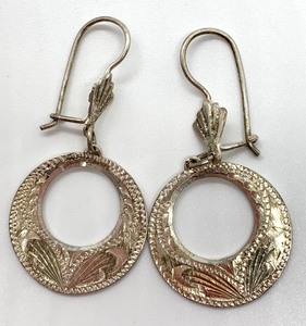 Outstanding Solid Sterling Jewelry Lot - 5 Pr. Earrings, Lg. Bangle, Hammered Pendant