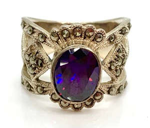 Two Gorgeous Vintage Sterling Silver Rings, Size 8