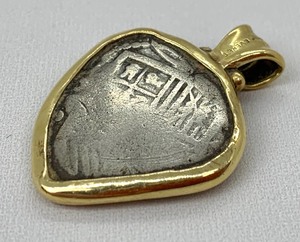 Circa 1635 Spanish Coin in 18K Gold Pendant by Everett Designs
