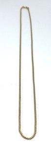 14K Yellow Gold Box Chain Necklace, 20 Long